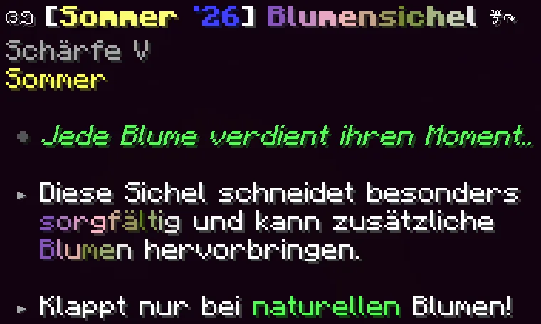sommer 26 blumensichel beschreibung